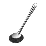 Maxbell Cleaning Tool Scrubbing Scouring Brush Cookware Stainless Steel Pot Scrubber 33x10cm Long Handle