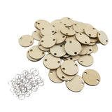 Maxbell 100pcs Plain Blank Solid Round Wooden Chips Circles Discs Board Tag Craft