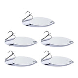 Maxbell 2x5 Pieces Fishing Spoons Lures Spinnerbaits Hooks Bass Baits and Lures Silver 1.5g