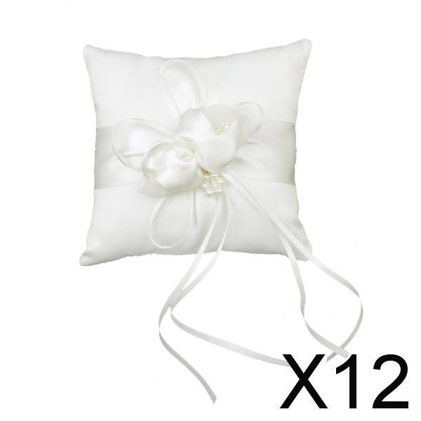 Maxbell 12xPermium Personalised Wedding Ring Pillow Bearer Cushion Bridal Decoration A