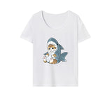 Maxbell Maxbell T Shirt for Women Summer Comfortable Crew Neck Tee for Street Vacation Beach XL White
