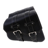 Maxbell 2x Motorbike Leather Swing Arm Pannier Saddle Bag Alligator Emboss Black - Aladdin Shoppers