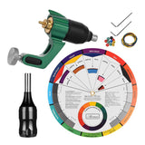 Maxbell Maxbell Tattoo Machine Kit w/ Color Wheel Practise Set for Body Tattooing Art Green