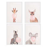 Maxbell 6 Panels Canvas Oil Paintings Wall Decor Cute Animal Art Pictures