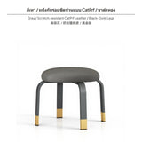 Maxbell Creative Stackable Round Stool, Modern Luxury Small Ottoman with Latex padding, Steel Frame, Living Room Entryway Shoe Bench, Soft Seat for Sofa & Coffee Table, Space-Saving Multipurpose Gray CatPrf Leather