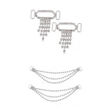 Maxbell 2 Pair Tassel Crystal Rhinestone Bikini Connector Swimwear Metal Buckle Chain