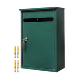 Maxbell Wall Mount Lockable Mailbox Anti Ruse Easy Installation House Large Drop Box Green