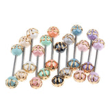 Maxbell 12PCS Ball Tongue Stud Navel Nipple Barbell Bars Stainless Steel Body Piercing 16G - Aladdin Shoppers