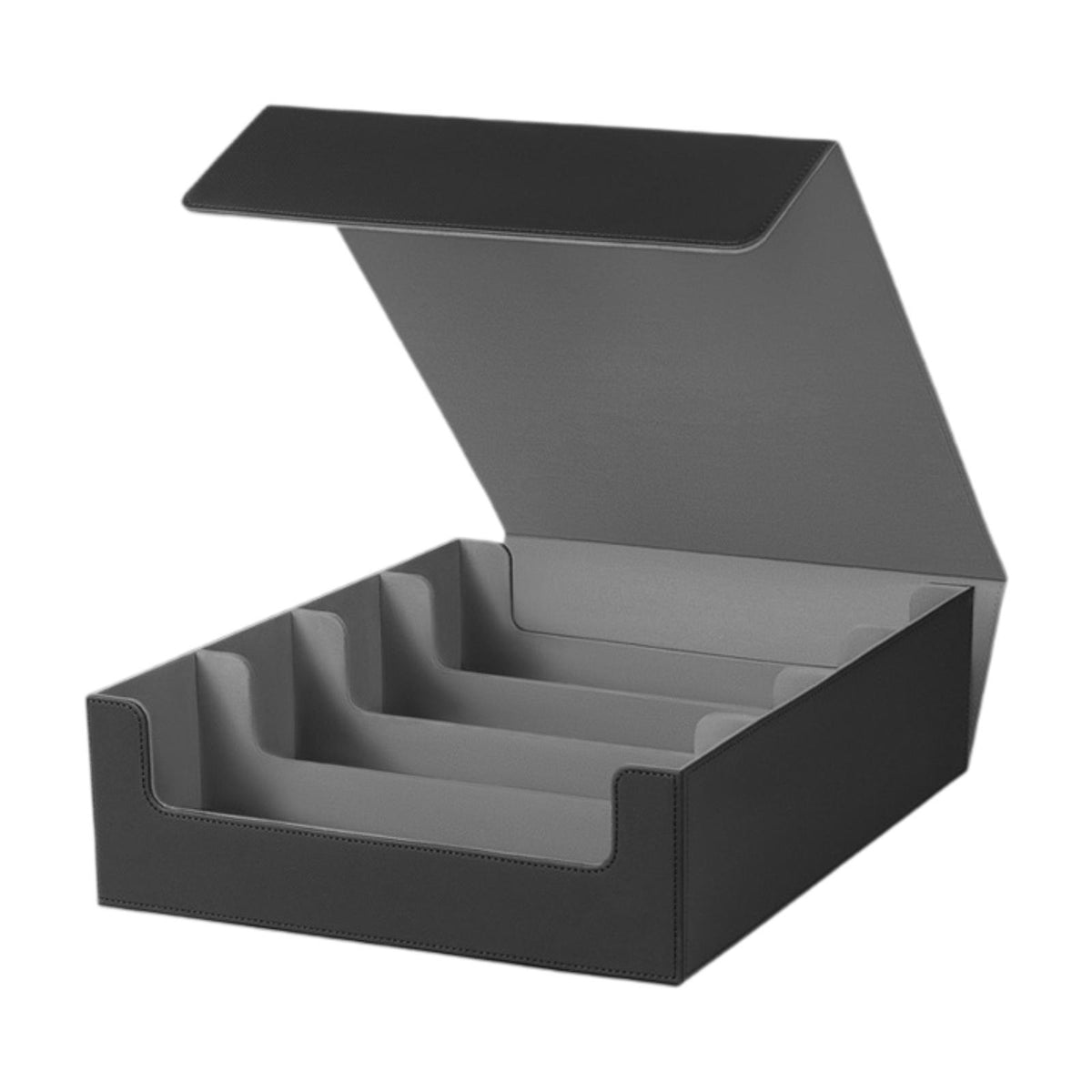 Maxbell Trading Cards Storage Box Container Lightweight PU Leather Display Organizer Gray
