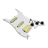 Maxbell Guitar Pickguard Right Electric Guitar Pickguard Pickup for Electric Guitars White and yellow