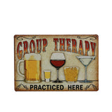 Group Therapy Beer Pub Tavern Tin Sheet Metal Sign Vintage Wall Decor Plaque