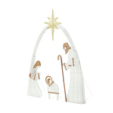 Maxbell Nativity Scene Christmas Decoration Light up for Themed Party Lawn Courtyard White