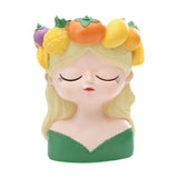 Maxbell Cute Resin Planter Gift Modern Girl Face Flower Pot for Balcony Table Garden Style C