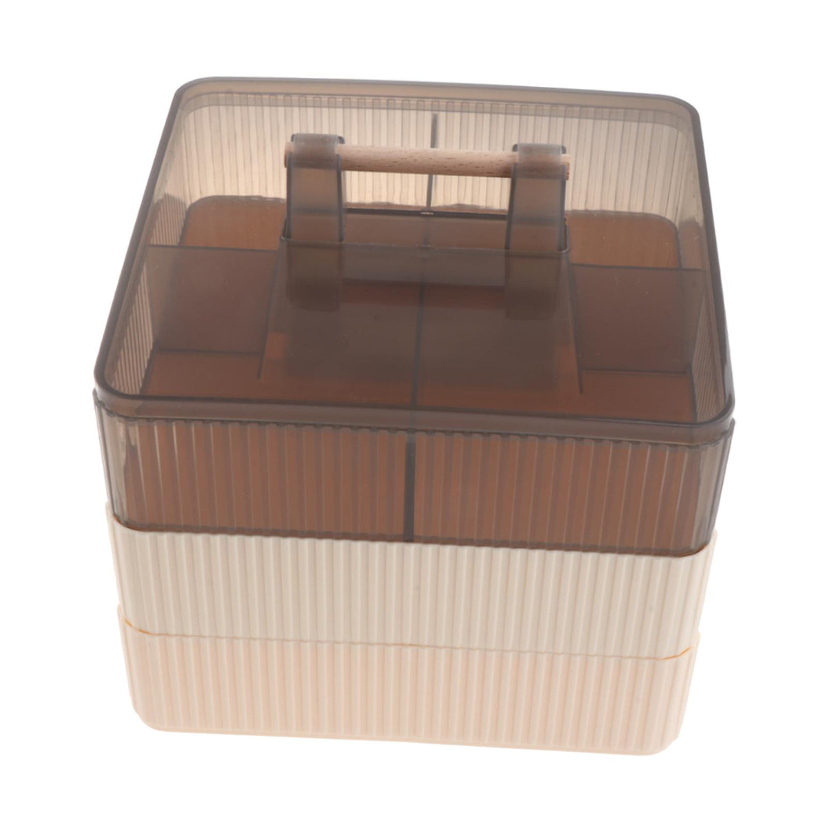 Maxbell Divided Serving Tray with Lid Dustproof for Chinese New Year Wedding Kitchen Cream 3 layer