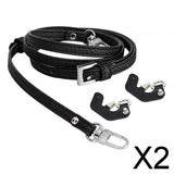 Maxbell 2xPurse Strap for Handbag Durable Bag Shoulder Strap for Clutches Purse Making Black