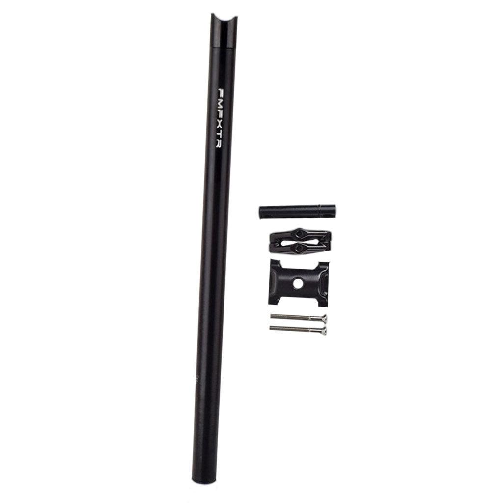 Maxbell Maxbell Bicycle Seatpost Adjustable Support Stem Plum Shaped Tubing for Folding Bike Black 31.8x600mm