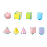 Maxbell 9Pcs 3D Geometric Solids Folding Geometric Shapes for Elementary School Kids