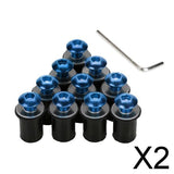 Maxbell 2x10 Pieces Universal Windscreen Windshield Bolts Screw Kit M5 5mm Bolt Blue