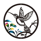 Maxbell Round Metal Bird Wall Art Decor Abstract Decoration for Garden Bedroom Porch