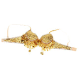 Maxbell Maxbell Belly Dance Beaded Bra Sequins Top Sexy Dancing Singer Costume Tassels Gold