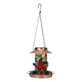 Maxbell Solar Bird Feeder Decor Vintage Outdoor Hanging Ornament for Park Lawn Patio