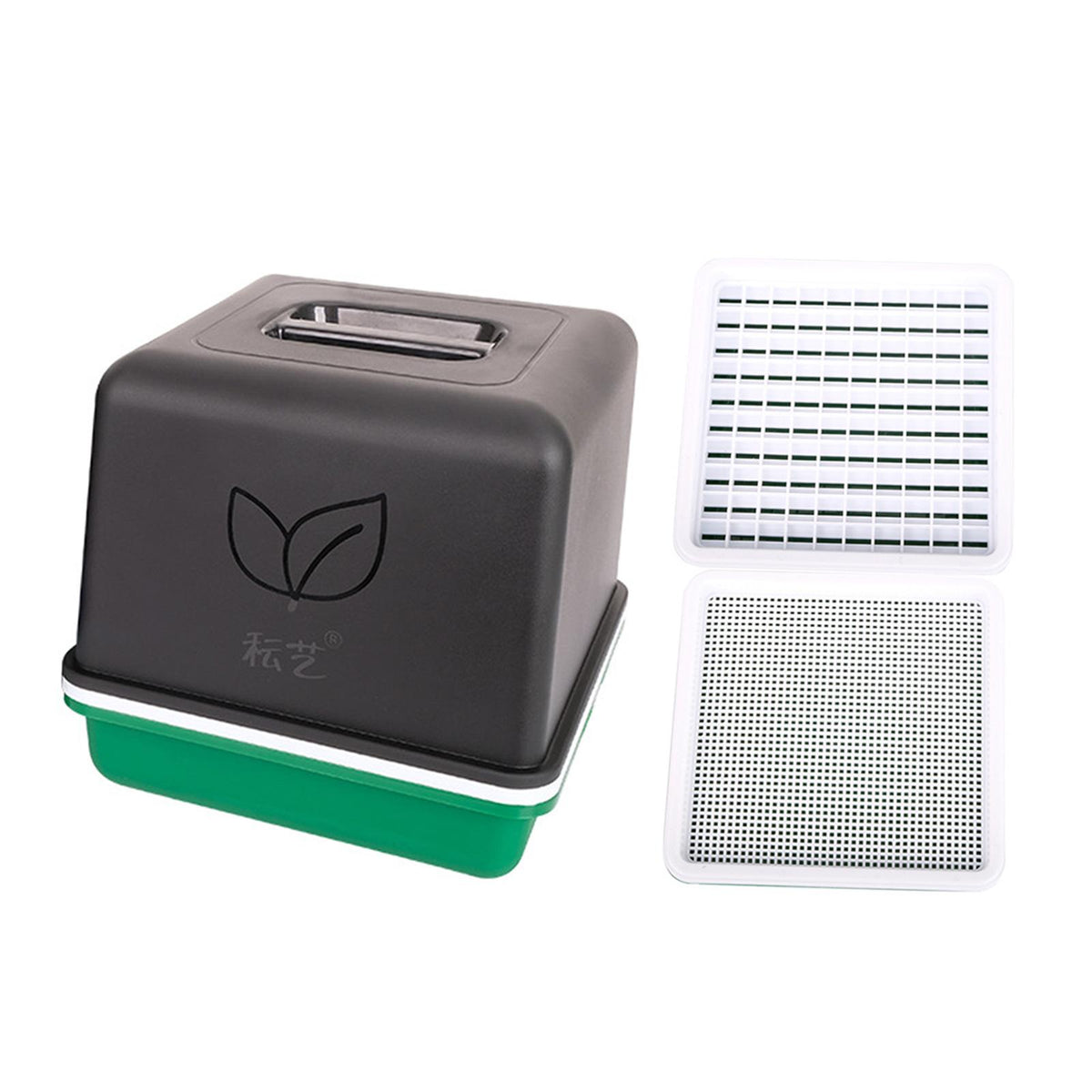 Maxbell Sprout Tray with Lid Multifunctional PP Planting Pot for Kitchen Home Indoor two plates