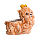 Maxbell Dog Figurine Flower Pot Creative Tabletop Ornament for Bedroom Office Garden