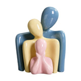 Maxbell Family Statues Creative Family Figurines for Coffee Table Desktop Decoration Pink 3 Statues