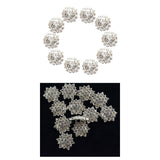 Maxbell 20Pcs Rhinestone Embellishments Flatback Silver Jewelry Crystal Button