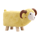 Maxbell Animal Footstool Cartoon Footrest Ottoman for Living Rooms Entryway Playroom Yellow