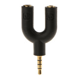 Maxbell 3.5mm Stereo Audio Jack Earphone Headphone 2 Way U Splitter Adapter Black - Aladdin Shoppers