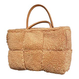 Maxbell Women Tote Bag Lightweight Female Hobo Bag Plush Bag for Shopping Street Khaki