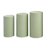 Maxbell 3Pcs Cylinder Pedestal Covers Decor Elastic Anniversary Pedestal Stand Cover Green