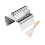 Maxbell Landscape Curb Trowel Home Decoration Corner Shaping Trowel with Putty Knife Beveled Edge Silver
