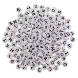 Maxbell 400 Pieces Resin Rondelle Alphabet Letters Beads For Jewelry Making Craft