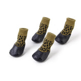 Maxbell Maxbell Leopard Print Waterproof Dog Puppy Cat Pet Shoes Slippers Non-Slip Socks - #0