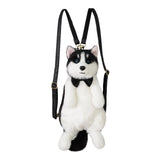 Maxbell Cute Puppy Shaped Backpack Soft Puppy Doll Bag for Pet Lovers Children Teens Black Bow