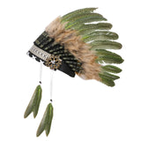 Maxbell Artificial Feather Headdress Decor Headwear for Cosplay Themed Party Festive Deep Green