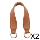 Maxbell 2xPU Leather Bag Strap Replacement Detachable Tote Handbag Handle Belt Borwn