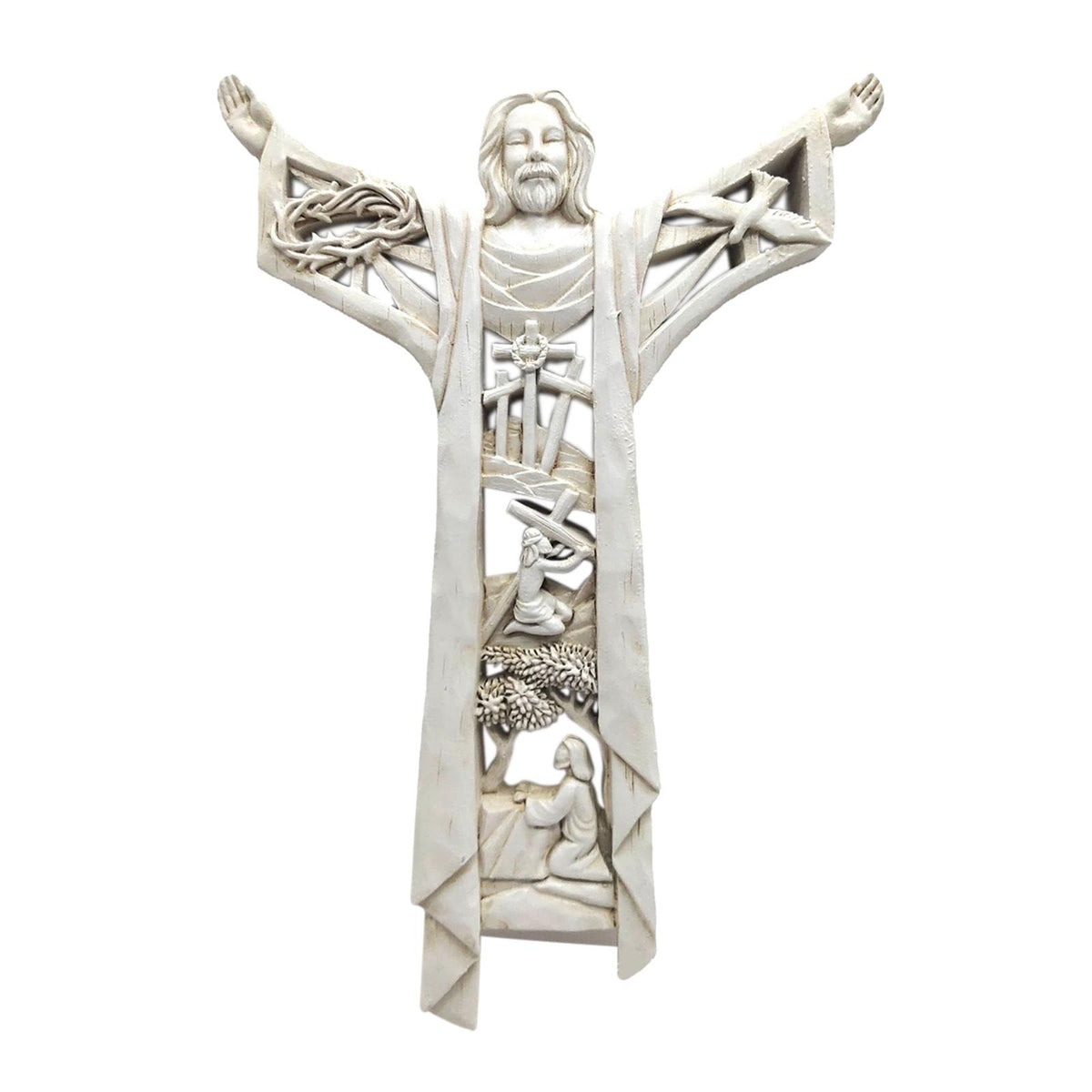 Maxbell Maxbell Risen Christ Statue Jesus Figurines Backdrop Collection Gifts Wall Sculpture