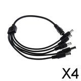 Maxbell 4xDC 1 Female to 5 Male Output Power Splitter Cable Cord Y Adapter