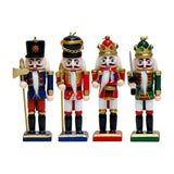 4x Nutcracker Statue Wood Nutcracker Sculpture for Xmas Home Decoration Desk