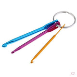 Maxbell 2 Set 3 Sizes Mixed Single Point Aluminum Crochet Hooks Knitting Needles Set