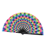 Maxbell Folding Fan Props Foldable with Bamboo Frames for Night Club Parties Cosplay Peacock