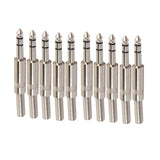 Maxbell 10 Pieces 6.35mm TRS Stereo Audio Adapters Microphone XLR Cable Connectors Silver - Aladdin Shoppers