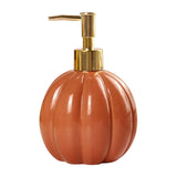 Maxbell Halloween Pumpkin Soap Dispenser Hand Lotion Bottle for Countertop Dorm Home Orange and Gold