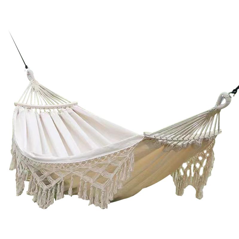 Maxbell Boho Hammock Macrame Hammock with Elegant Tassels for Outdoor Balcony Picnic