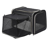 Maxbell Pet Carrier Portable Ventilated Mesh Cat Carrier for Outdoor Traveling Trips black