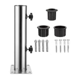 Maxbell Patio Umbrella Base Replacement Umbrella Tube Mount for Yard Outdoor Balcony 4 hole base