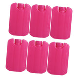 Maxbell 6 Pieces Ice Pack for Travel Cool Box Ice Cooler Blocks for Home Camping BBQ Dark Pink